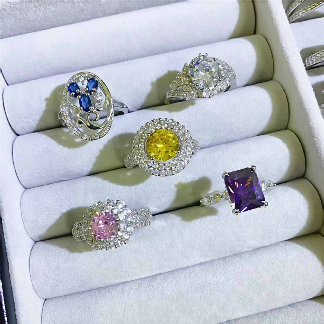 CICIDIY-Premium Sparkling Ring with Large Zircon Brick Stones-Open inlive