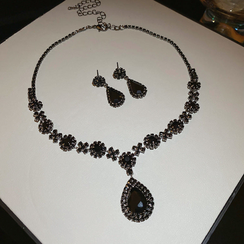CICIDIY-Sparkle Set Zircon Necklace and Earrings-Live Selection