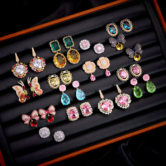 CICIDIY-Sparkling zircon earrings blind box-Open inlive