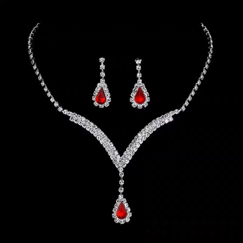 CICIDIY-Sparkle Set Zircon Necklace and Earrings-Live Selection