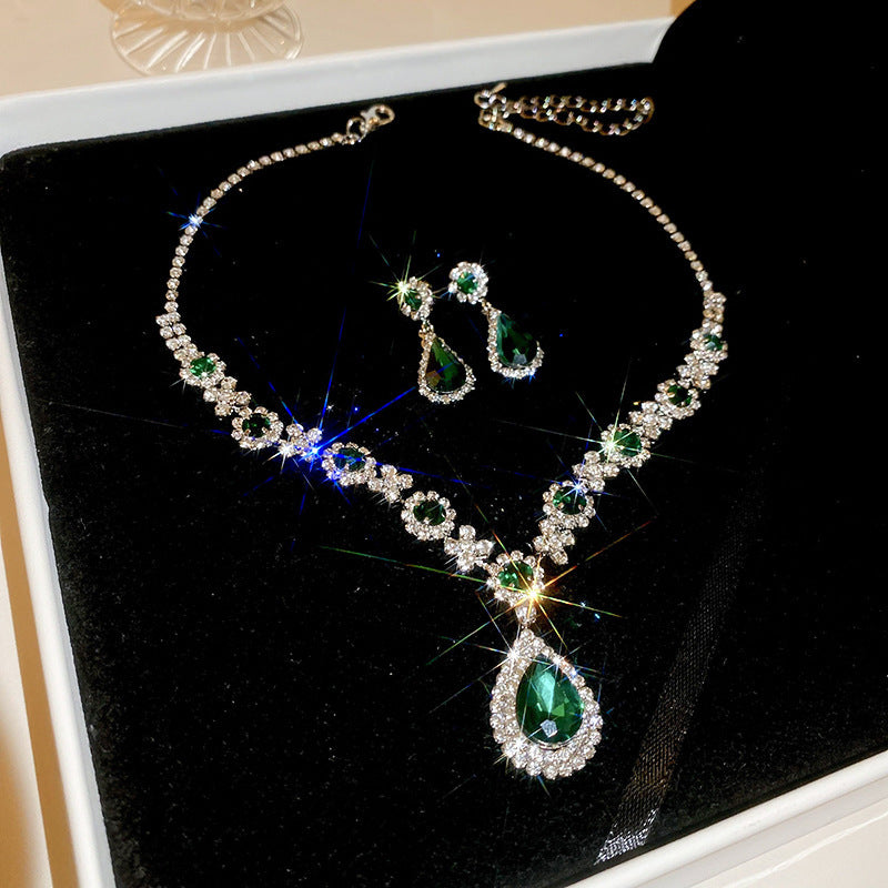 CICIDIY-Sparkle Set Zircon Necklace and Earrings-Live Selection