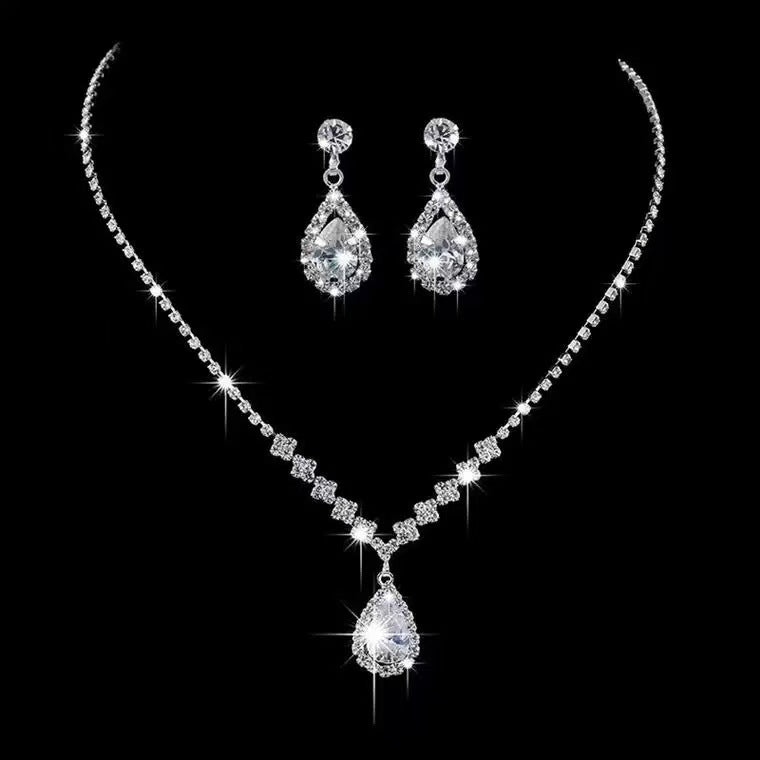 CICIDIY-Sparkle Set Zircon Necklace and Earrings-Live Selection