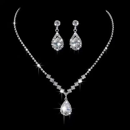CICIDIY-Sparkle Set Zircon Necklace and Earrings-Live Selection