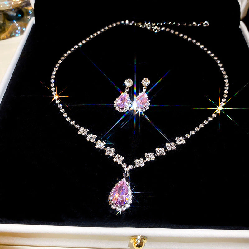 CICIDIY-Sparkle Set Zircon Necklace and Earrings-Live Selection