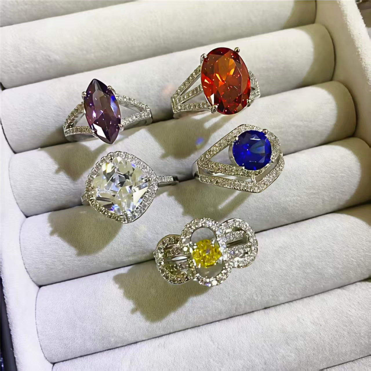 CICIDIY-Premium Sparkling Ring with Large Zircon Brick Stones-Open inlive